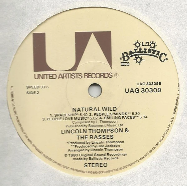 Lincoln Thompson* And The Rasses* - Natural Wild (LP, Album) - Image 4