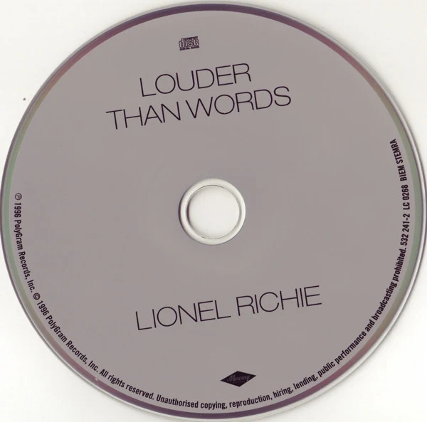 Lionel Richie - Louder Than Words (CD, Album) - Image 3