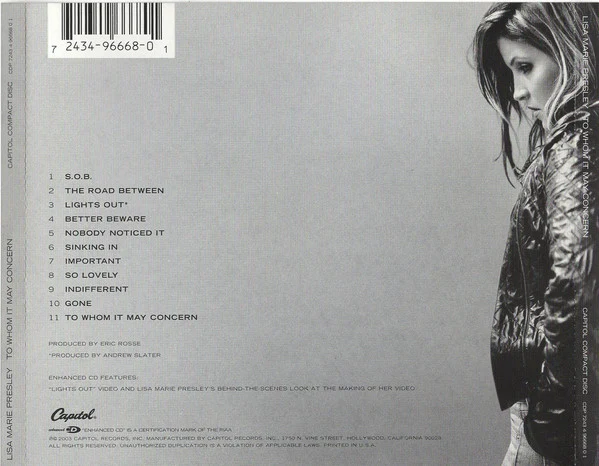 Lisa Marie Presley - To Whom It May Concern (CD, Album, Enh) - Image 4