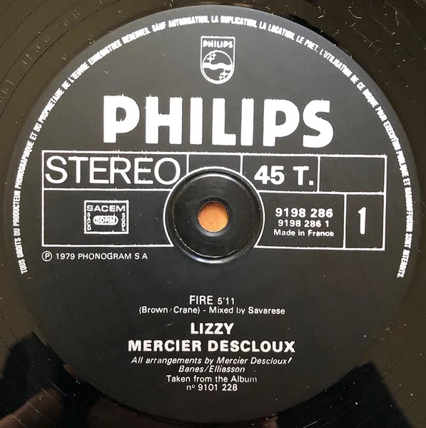 Lizzy Mercier Descloux - Fire / Mission Impossible (12", Maxi) - Image 3