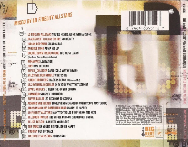Lo Fidelity Allstars* - On The Floor At The Boutique (CD, Album, Mixed) - Image 2