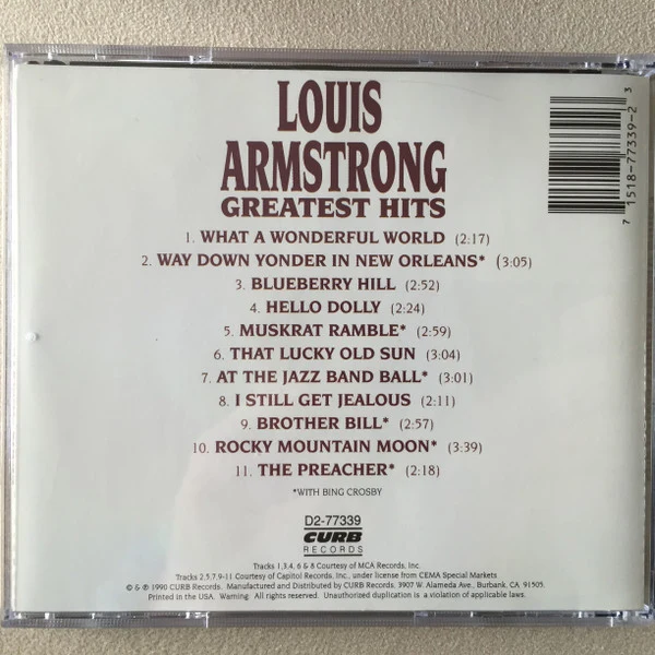 Louis Armstrong - Greatest Hits (CD, Comp) - Image 2