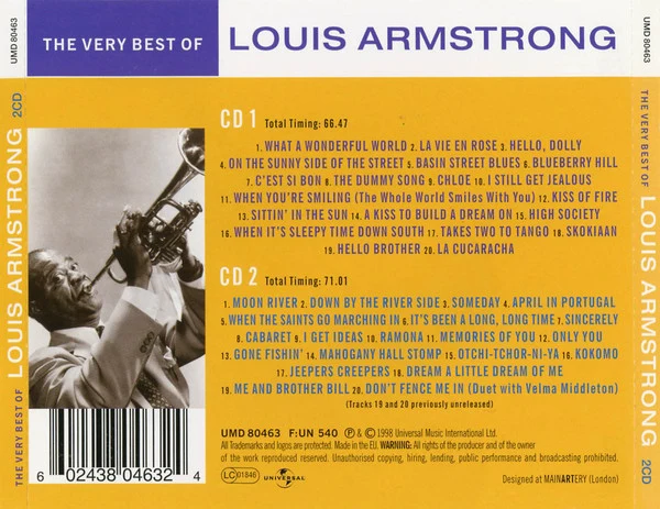 Louis Armstrong - The Very Best Of Louis Armstrong (2xCD, Comp) - Image 2