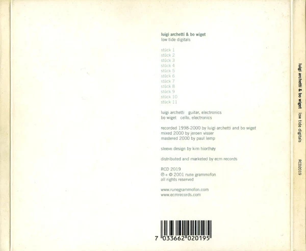 Luigi Archetti / Bo Wiget - Low Tide Digitals (CD, Album) - Image 2