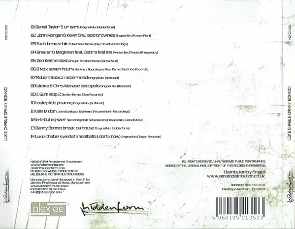 Luke Chable, Danny Bonnici - Hiddenform (CD, Comp, Mixed) - Image 2