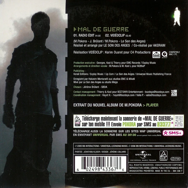 M. Pokora - Mal De Guerre (CD, Single, Enh) - Image 2
