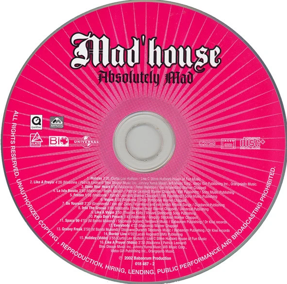 Mad'house - Absolutely Mad (CD, Album, Enh) - Image 3
