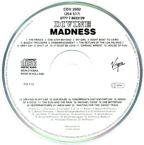 Madness - Divine Madness (CD, Comp, RE) - Image 2