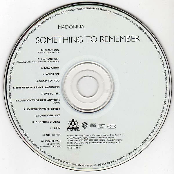 Madonna - Something To Remember (CD, Comp, Flo) - Image 3