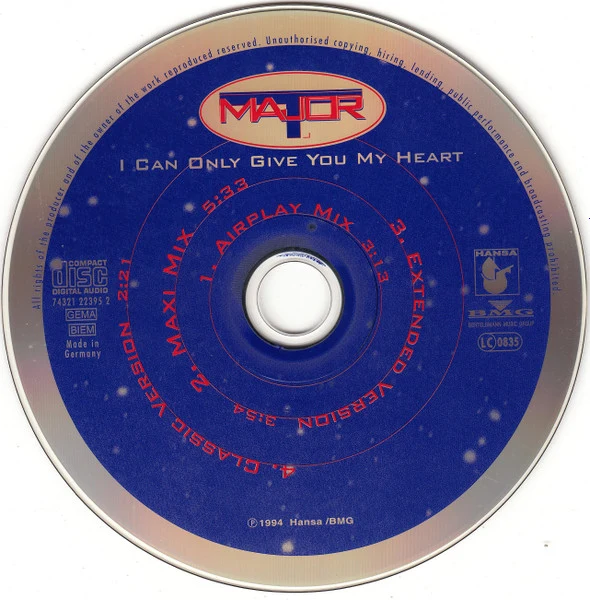 Major T. - I Can Only Give You My Heart (CD, Maxi) - Image 4