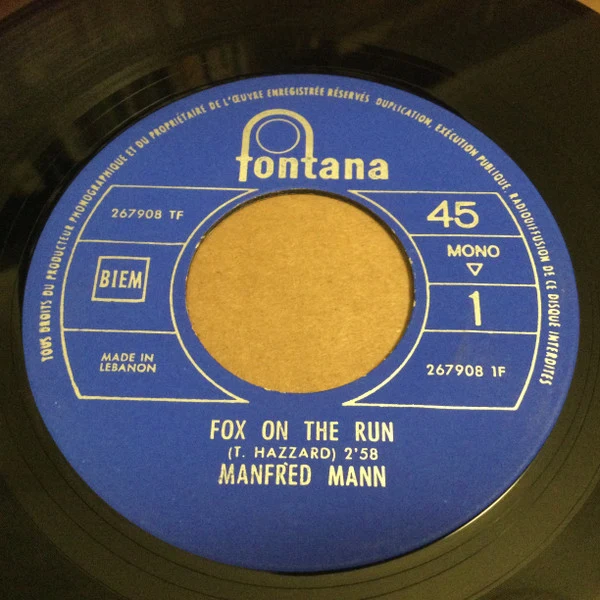 Manfred Mann - Fox On The Run (7", Single, Mono)