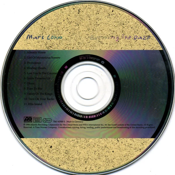 Marc Cohn - Burning The Daze (CD, Album) - Image 3