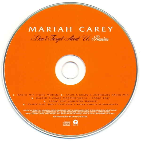 Mariah Carey - Don't Forget About Us (Remixes) (CD, Maxi, Promo) - Image 3