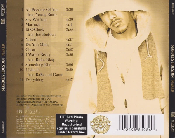 Marques Houston - Naked (CD, Album) - Image 2