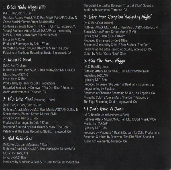 MC Ren - The Villain In Black (CD, Album) - Image 3