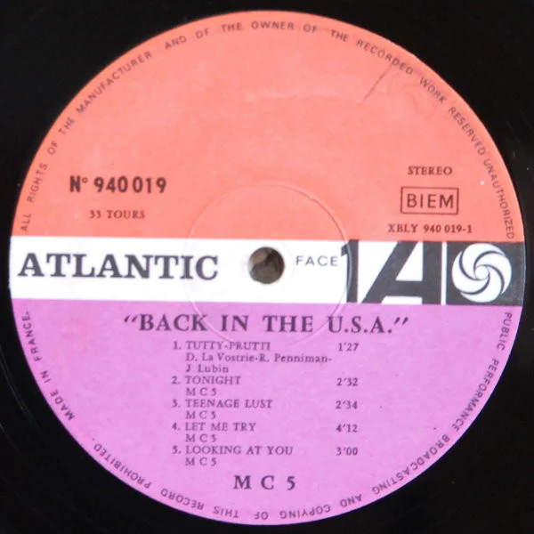 MC5 - Back In The USA (LP, Album) - Image 3