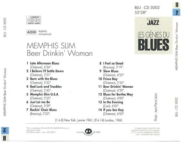 Memphis Slim - Beer Drinkin' Woman (CD, Album, Comp, RM) - Image 2