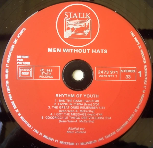 Men Without Hats - Rhythm Of Youth (LP, Album) - Image 4