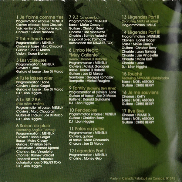 Ménélik* - O.Q.P (CD, Album) - Image 4