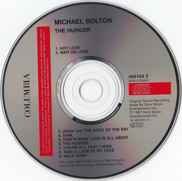 Michael Bolton - The Hunger (CD, Album, RP) - Image 2