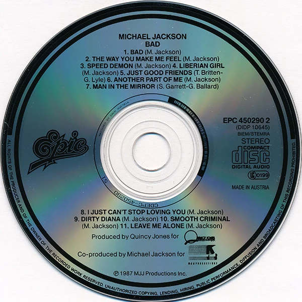 Michael Jackson - Bad (CD, Album) - Image 3