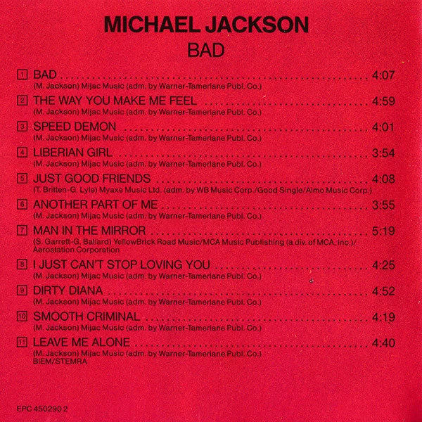 Michael Jackson - Bad (CD, Album) - Image 5