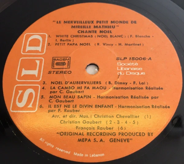 Mireille Mathieu - Le Merveilleux Petit Monde De Mireille Mathieu Chante Noël (LP, Album, Mono) - Image 3