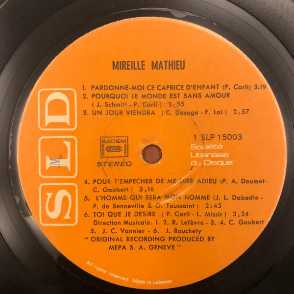 Mireille Mathieu - Mireille... Mireille (LP, Album) - Image 3