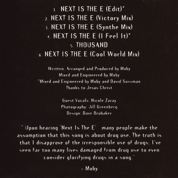 Moby - Next Is The E (CD, Single) - Image 2