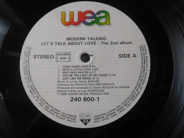 Modern Talking - Let's Talk About Love - The 2nd Album (LP, Album) - Image 3