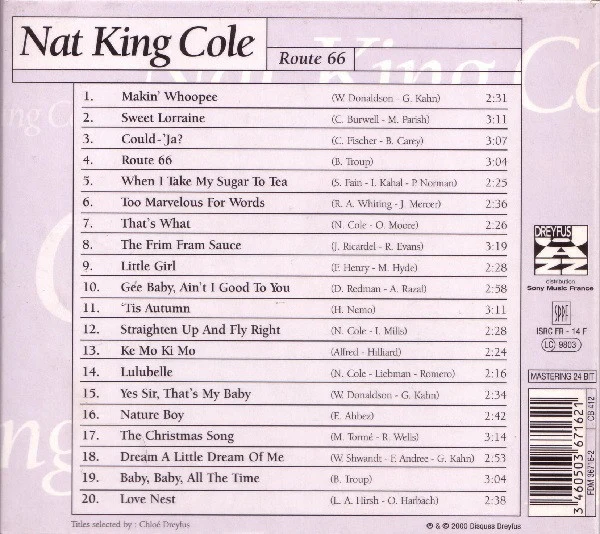 Nat King Cole - Route 66 (CD, Comp, RM, Dig) - Image 2