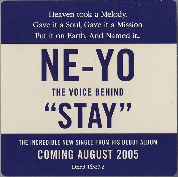 Ne-Yo Featuring Peedi Peedi - Stay (CD, Single, Promo) - Image 2