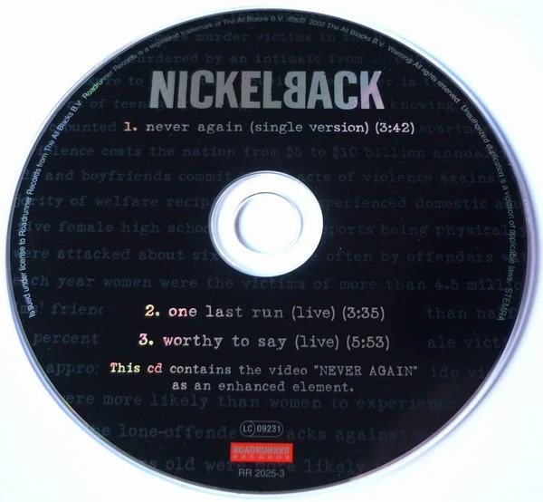 Nickelback - Never Again (CD, Single, Enh) - Image 3