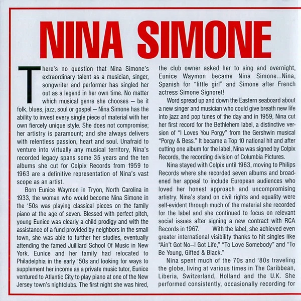Nina Simone - The Amazing Nina Simone / Nina Simone At Town Hall (CD, Comp) - Image 5
