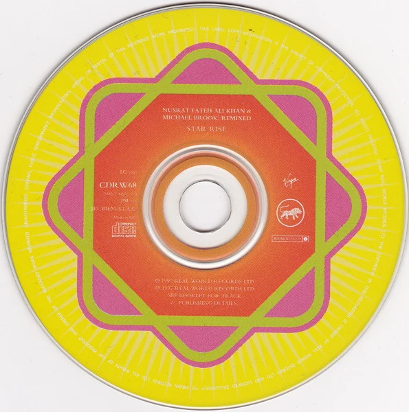 Nusrat Fateh Ali Khan & Michael Brook - Nusrat Fateh Ali Khan & Michael Brook: Remixed - Star Rise (CD, Album) - Image 3