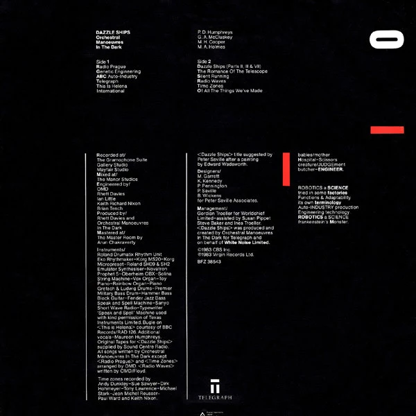 OMD* - Dazzle Ships (LP, Album) - Image 3
