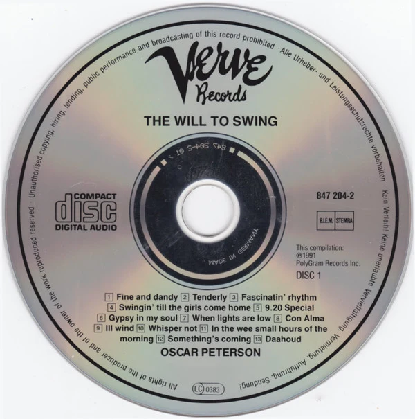 Oscar Peterson - The Will To Swing (2xCD, Comp) - Image 3