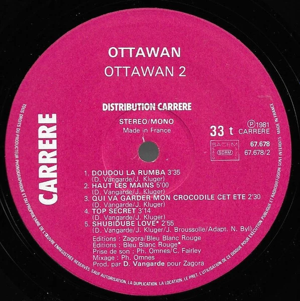 Ottawan - Ottawan 2 (LP, Album, Fre) - Image 5