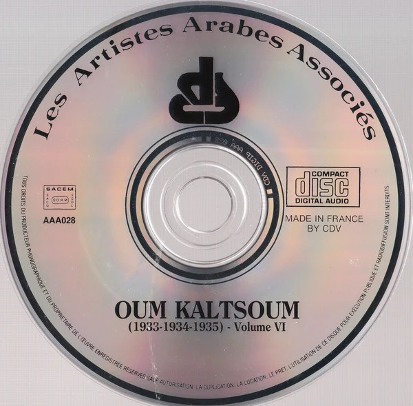 Oum Kaltsoum* - Oum Kalthoum (1933-1934-1935) Volume VI (CD, Comp) - Image 4
