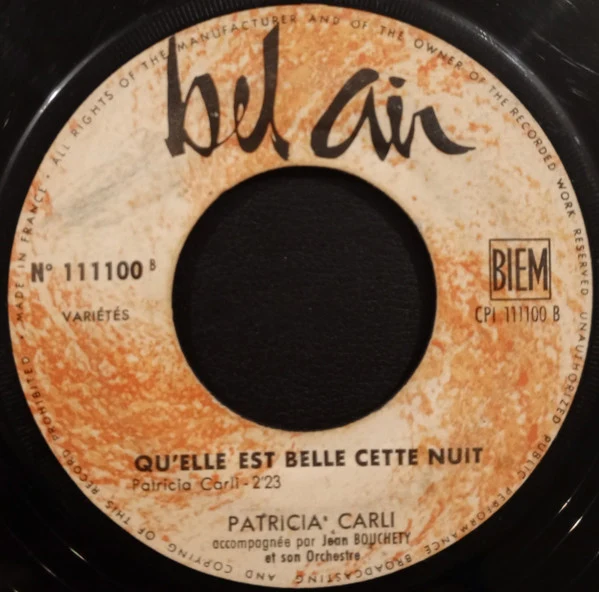 Patricia Carli - L'Amour En Cage (7") - Image 2