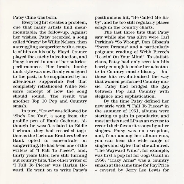 Patsy Cline - My Greatest Songs (CD, Comp) - Image 5