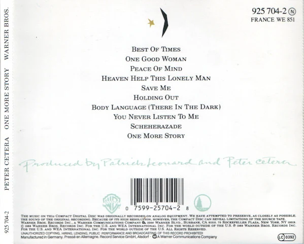 Peter Cetera - One More Story (CD, Album) - Image 2