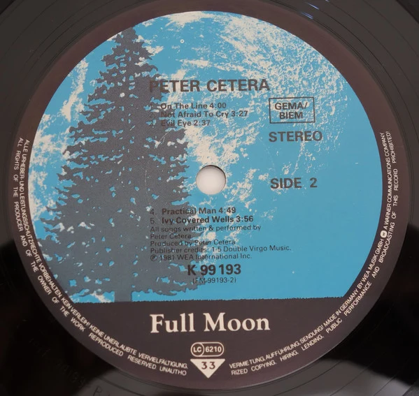 Peter Cetera - Peter Cetera (LP, Album) - Image 4