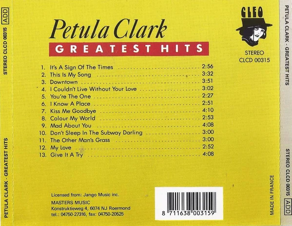 Petula Clark - Greatest Hits (CD, Album) - Image 2