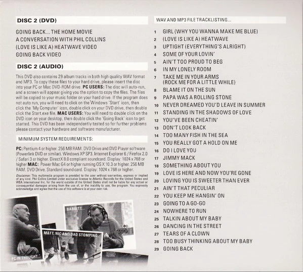 Phil Collins - Going Back (CD, Album + DVD-V, NTSC) - Image 4