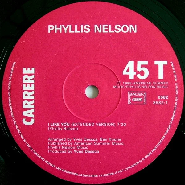 Phyllis Nelson - I Like You (12", Maxi) - Image 3