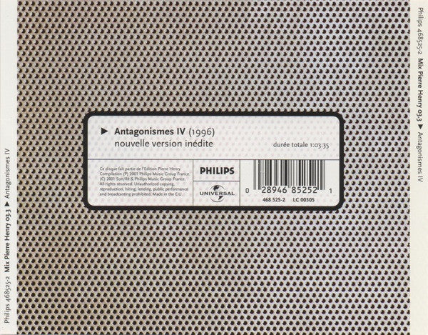 Pierre Henry - Antagonismes IV  (CD, Album, RM) - Image 2
