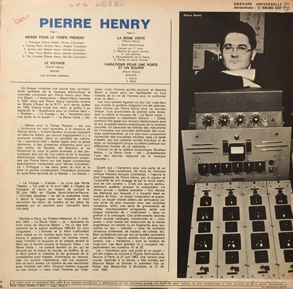 Pierre Henry • Michel Colombier - Les Jerks Électroniques De La Messe Pour Le Temps Présent Et Musiques Concrètes Pour Maurice Béjart (LP, Album, Comp) - Image 2