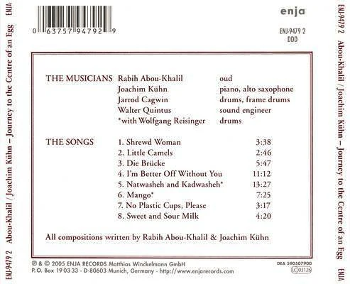 Rabih Abou-Khalil / Joachim Kühn / Jarrod Cagwin - Journey To The Centre Of An Egg (CD, Album, Dig) - Image 2