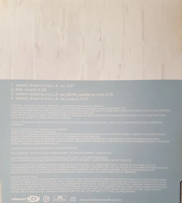 Rachel Stevens - Sweet Dreams My L.A. Ex (CD, Maxi, Enh) - Image 3